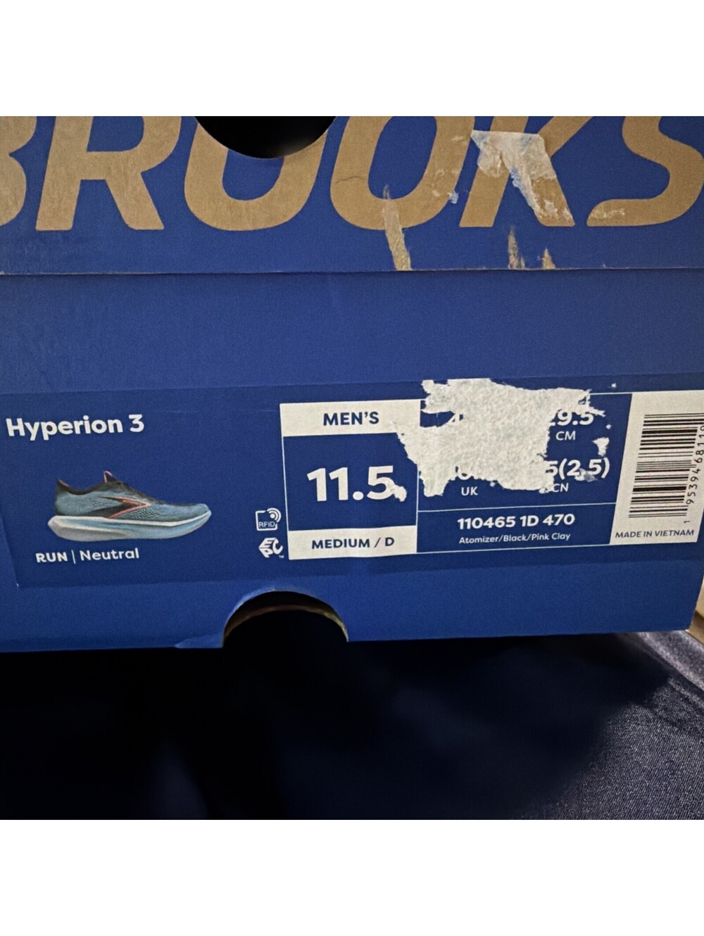 Brooks Men’s Size 11.5 Hyperion 3 Atomizer /Black/Pink Clay Free Shipping - Picture 2 of 6